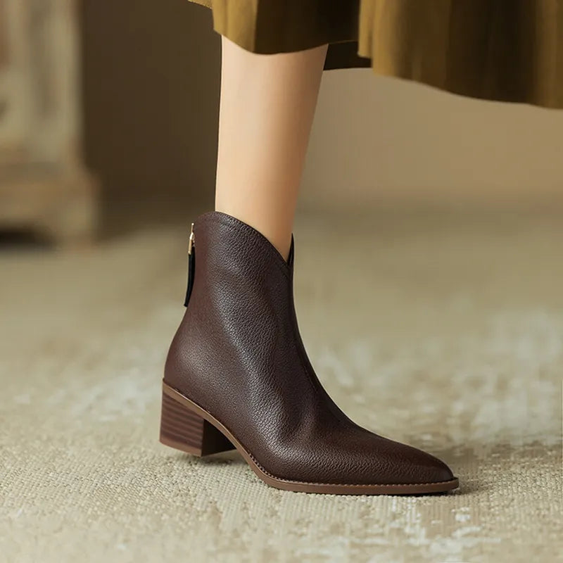 Bottines femme bout pointu fermeture latérale