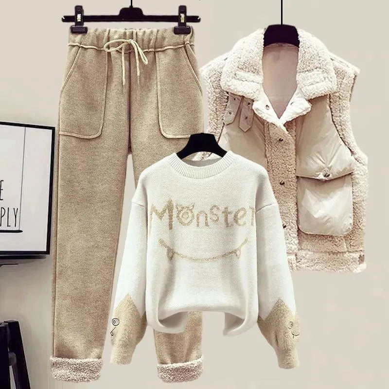 Ensemble trois pièces élégant pour femme (hiver)