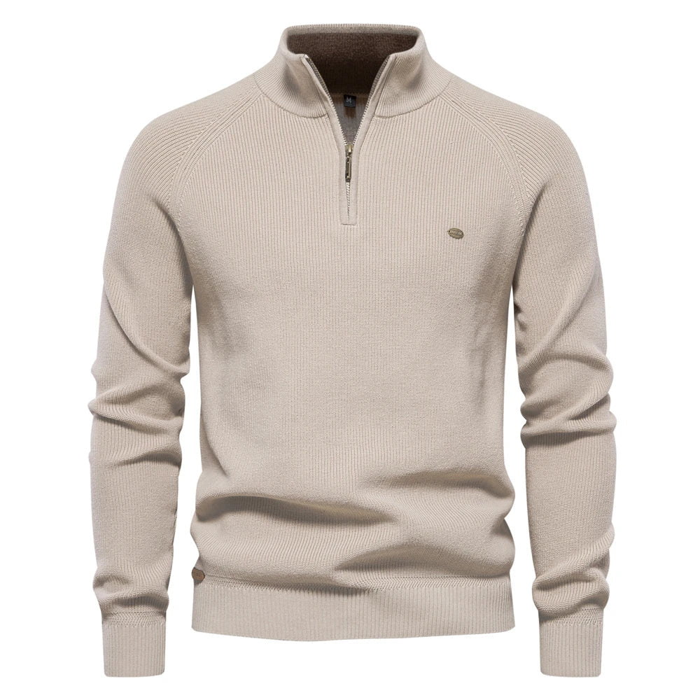 Pull avec demi-zip design moderne