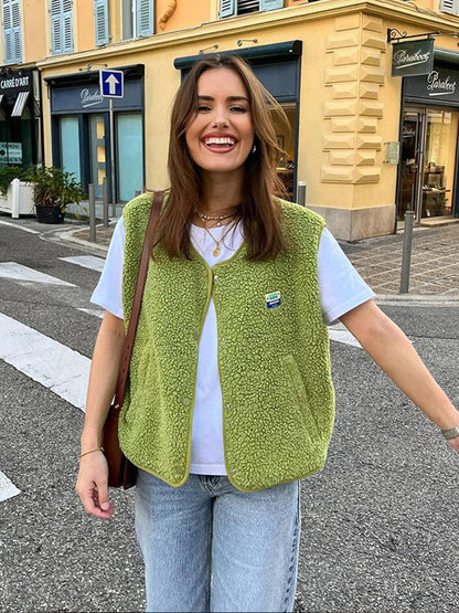 Gilet élégant en lambswool pour femme