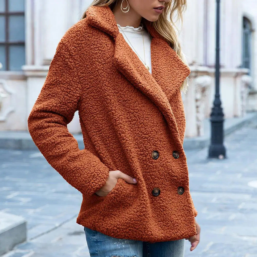 Veste teddy marron douce et tendance