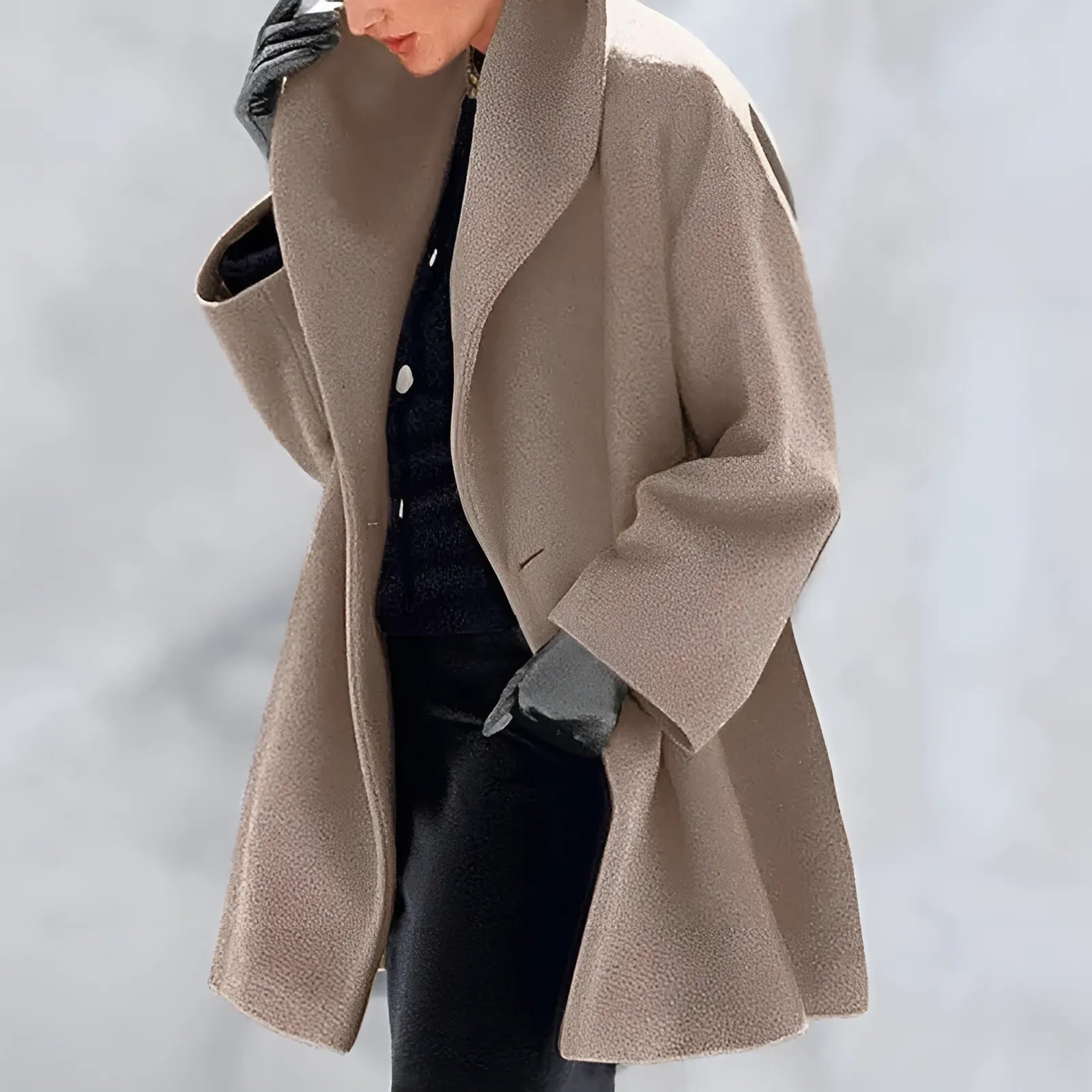 Damen Wintermantel Modern Strukturlook - IdealeKleiden