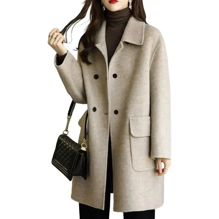 Manteau d'hiver élégant noir pour femme