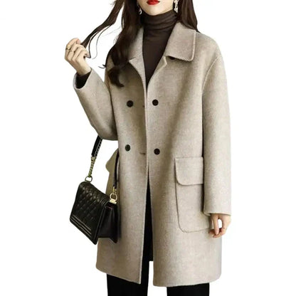 Manteau d'hiver élégant noir pour femme