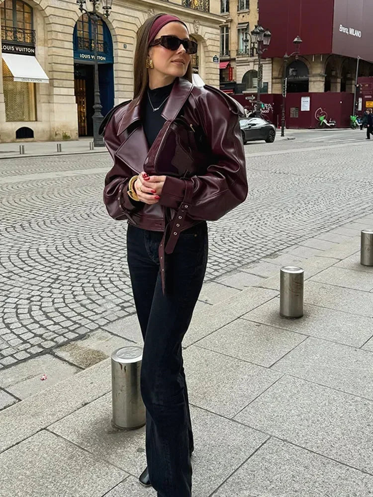 Stylische Damenjacke Kurz Vintage Look - IdealeKleiden