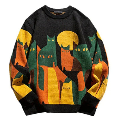 Pull-over homme tricoté multicolore moderne