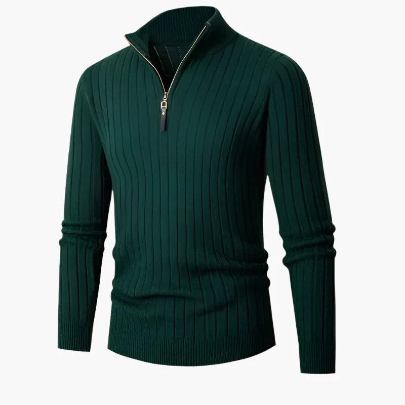 Haut en maille élégant avec col montant et demi-zip