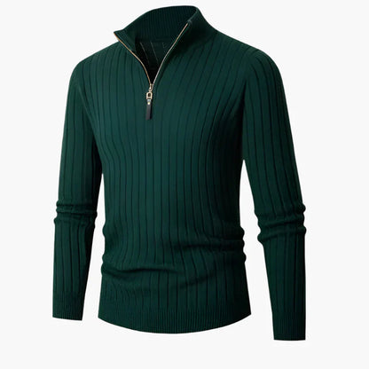 Haut en maille élégant avec col montant et demi-zip