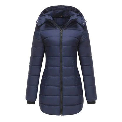 Manteau matelassé d'hiver chaud à capuche pour femme