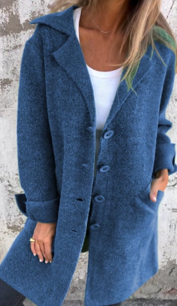 Manteau d'hiver élégant pour femme, mélange de laine, design moderne