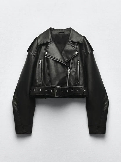 Blouson en cuir élégant au design rétro