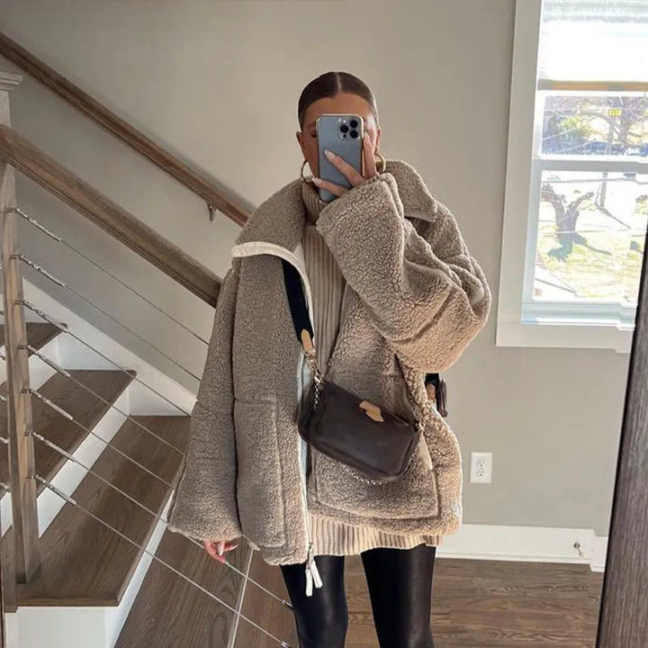 Veste rétro col montant femme