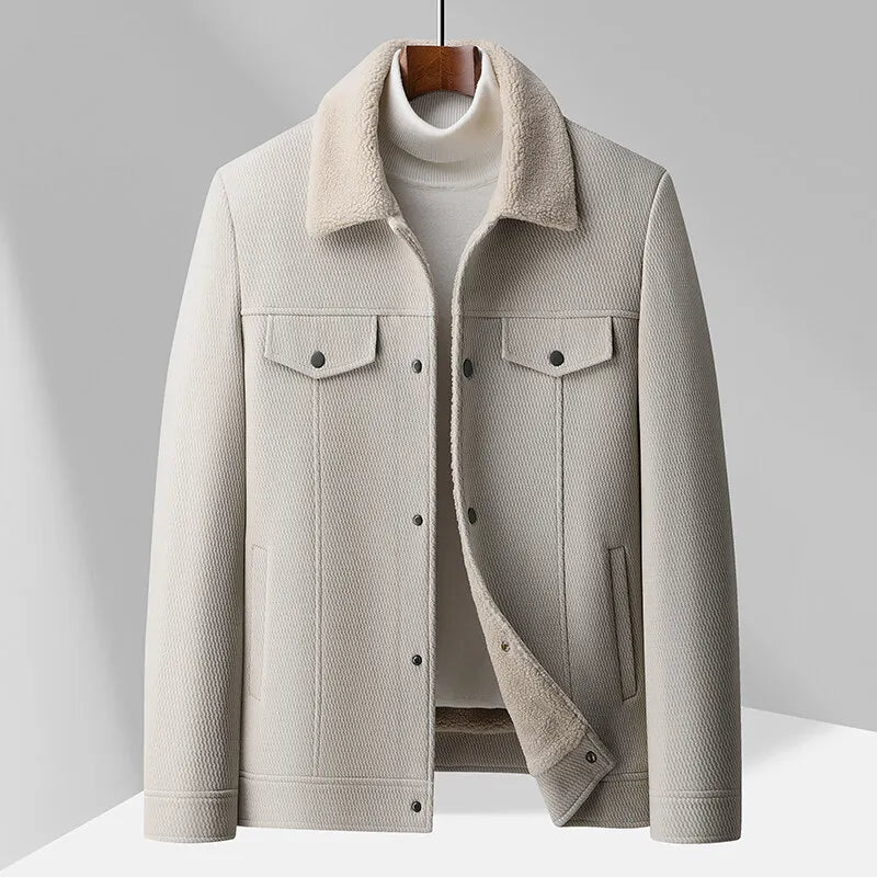 Gilet polaire chaud pour hommes avec col