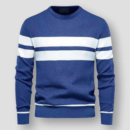 Gemütlicher Streifenpullover Modern Bequem - IdealeKleiden