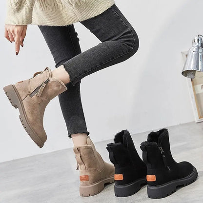 Samt Stiefel Damen Warm Winter - IdealeKleiden