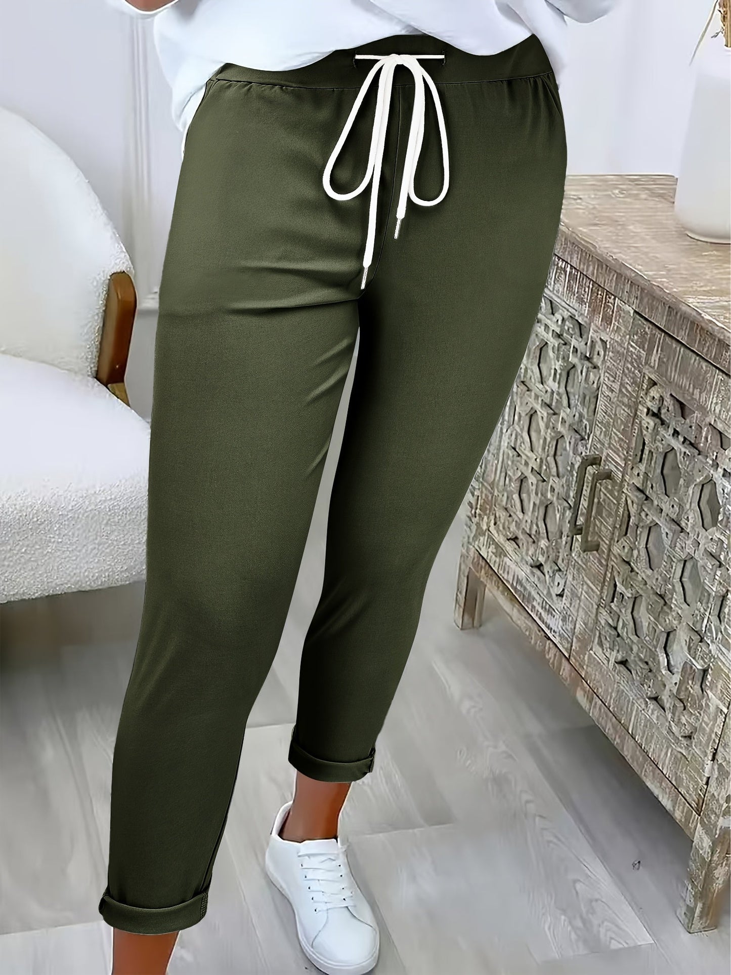 Pantalon femme confortable à taille élastique