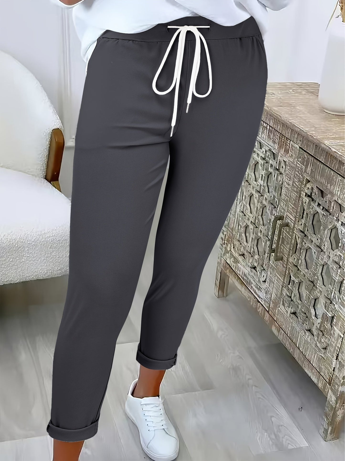 Pantalon femme confortable à taille élastique