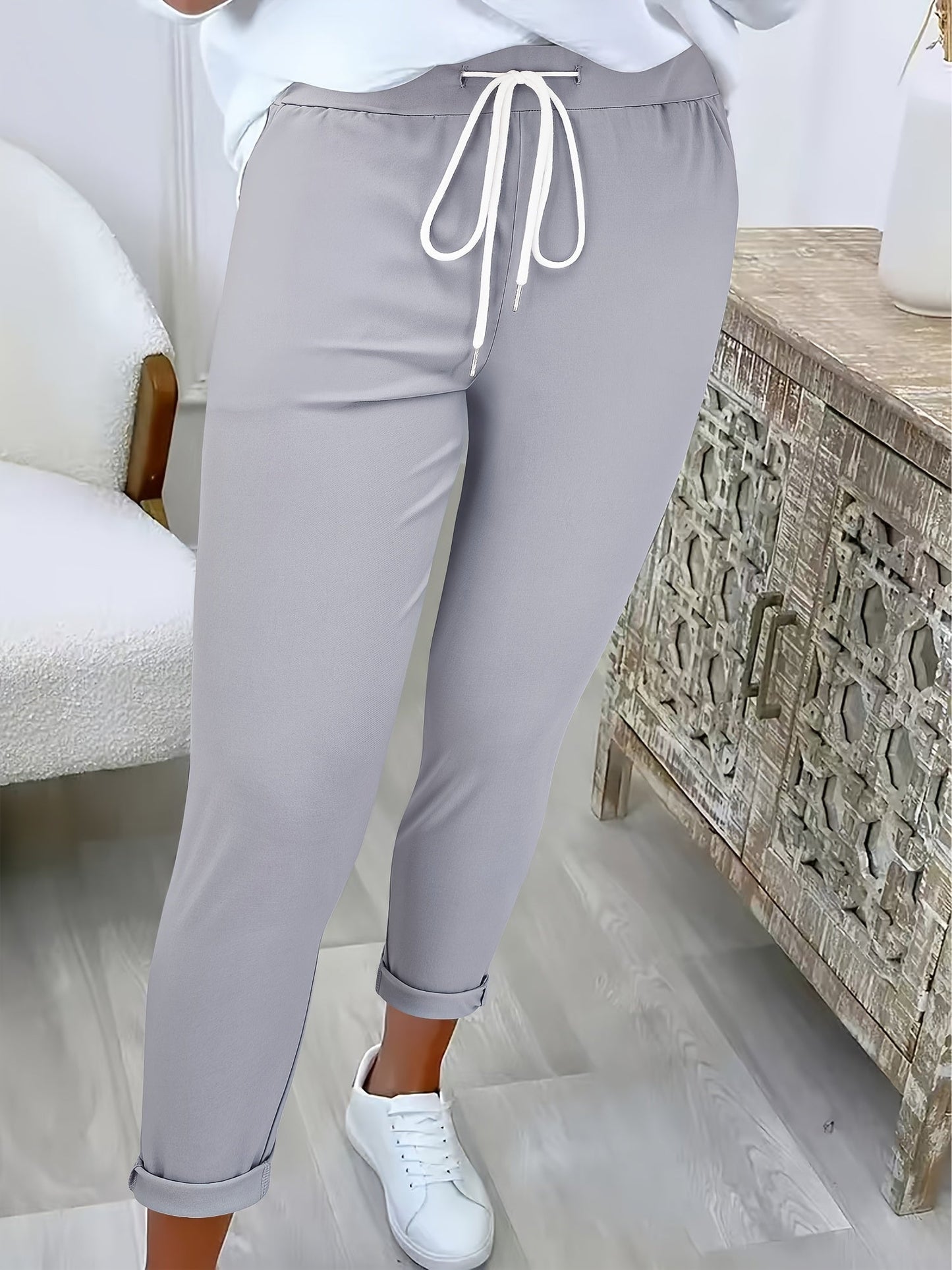Pantalon femme confortable à taille élastique