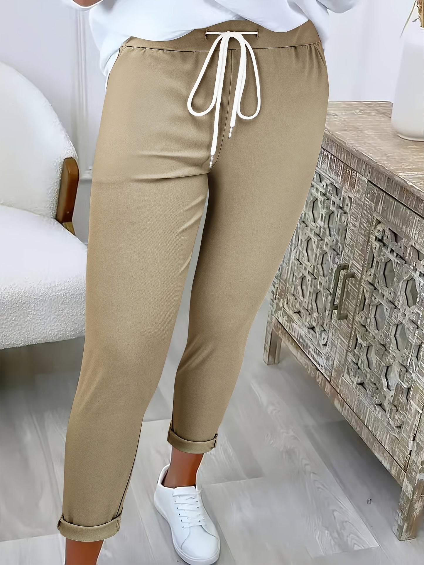 Pantalon femme confortable à taille élastique