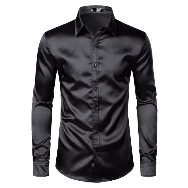 Elegantes Herrenhemd Satin Bügelfrei - IdealeKleiden