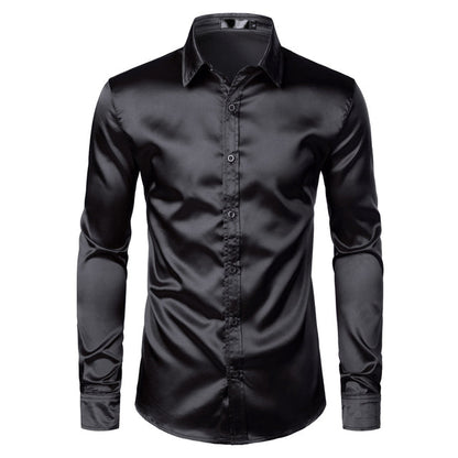 Elegantes Herrenhemd Satin Bügelfrei - IdealeKleiden