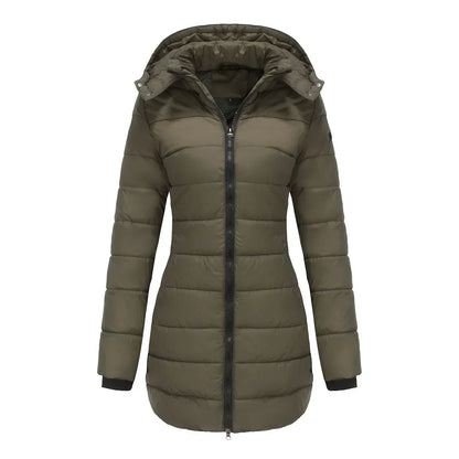 Manteau matelassé d'hiver chaud à capuche pour femme