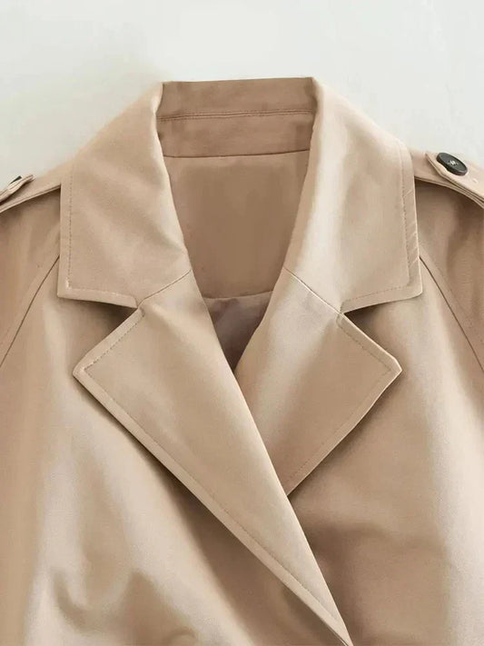 Moderne Damenmantel Kurz Trenchcoat - IdealeKleiden