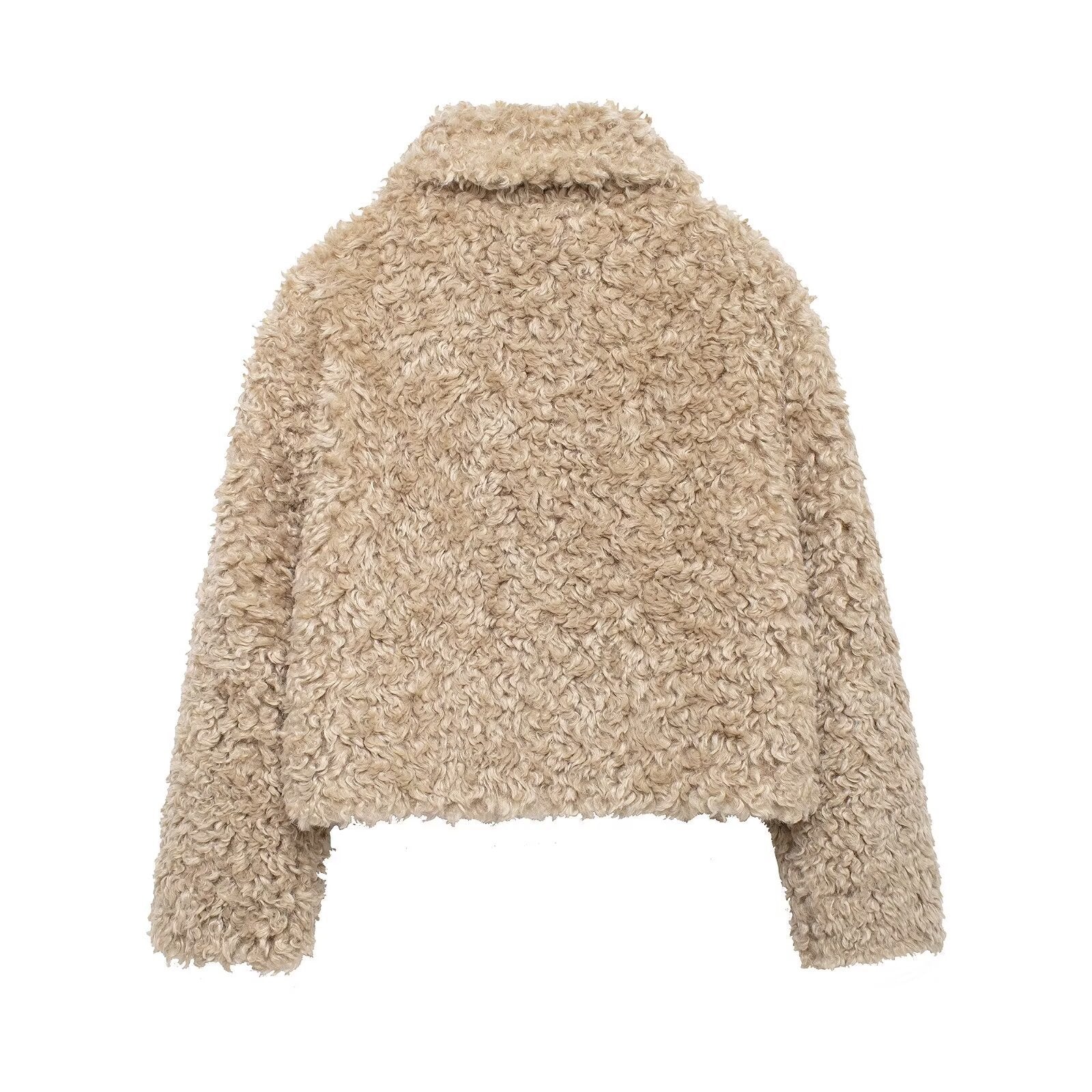 Weiche Teddyjacke Damen Schnellverschluss - IdealeKleiden