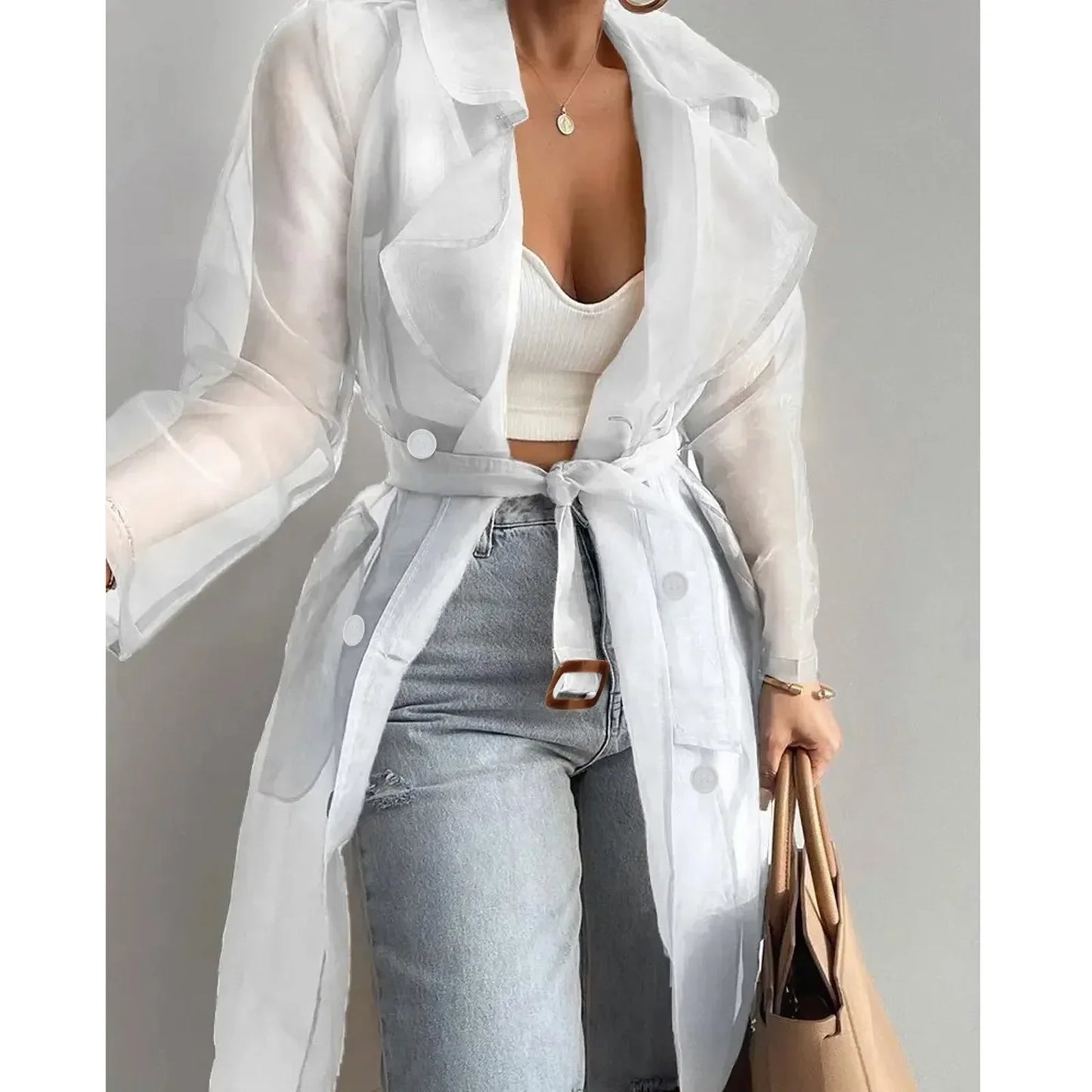 Imperméable élégant transparent