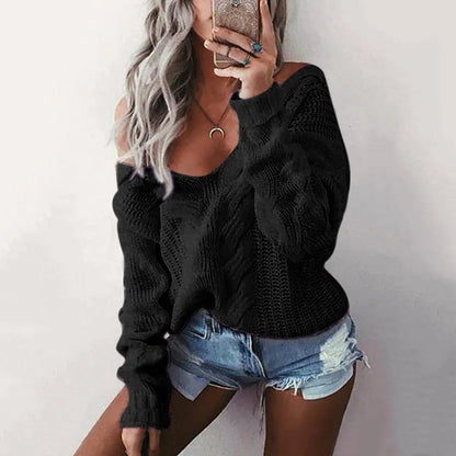 Pull femme oversize à manches longues doux