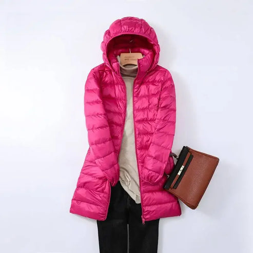 Doudoune légère pour femme Veste d'hiver matelassée chaude