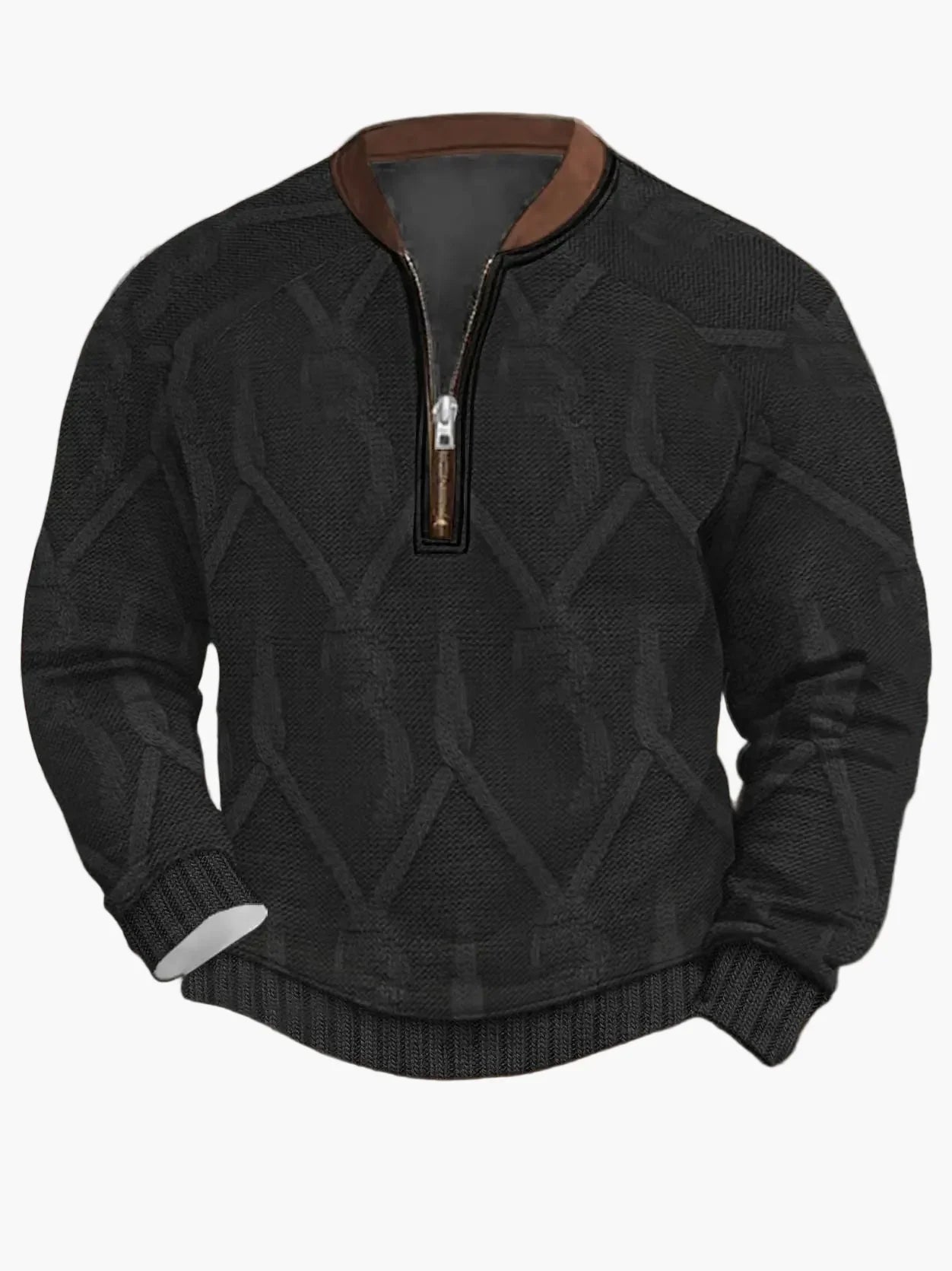 Pull en tricot zippé moderne pour homme