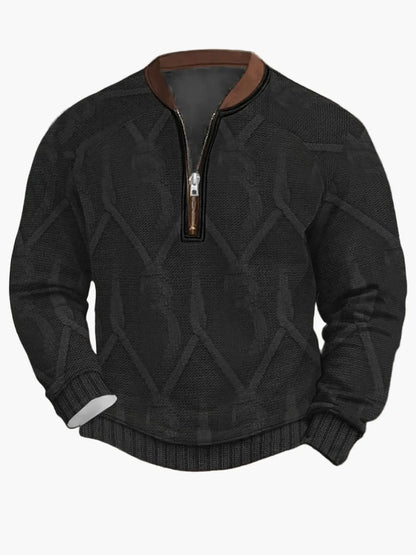 Pull en tricot zippé moderne pour homme
