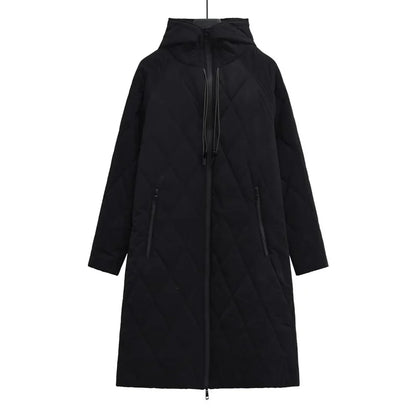 Veste décontractée pour femme Longueur genou Fermeture éclair