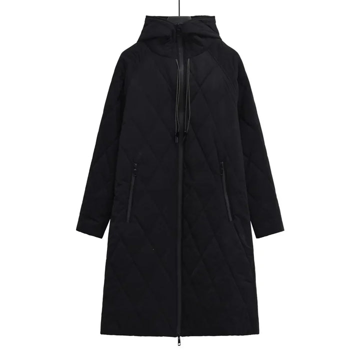 Veste décontractée pour femme Longueur genou Fermeture éclair