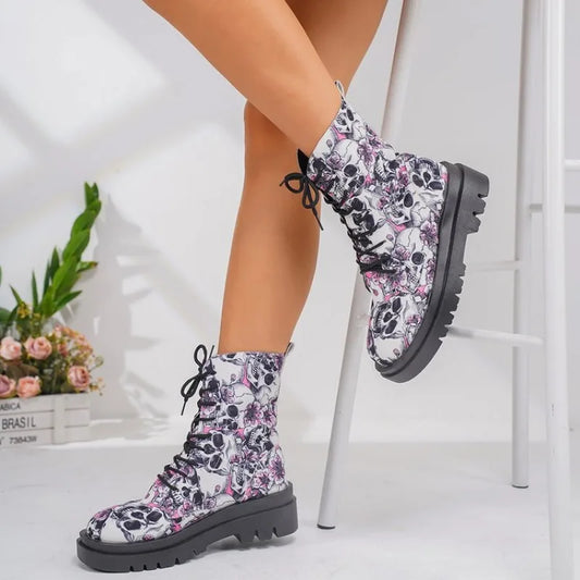 Damen Stiefel Bequem Schnüren - IdealeKleiden