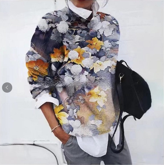 Pull tendance fleuri pour femme