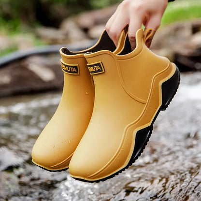 Bottes de pluie femme mi-mollet imperméables antidérapantes