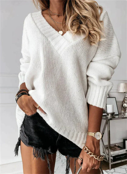Pull-overs élégants pour femmes Col en V Chaud