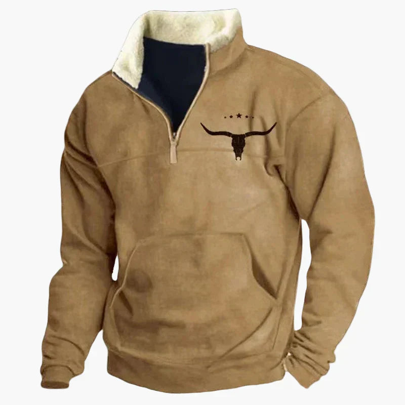 Pull élégant look western motif ethnique outdoor