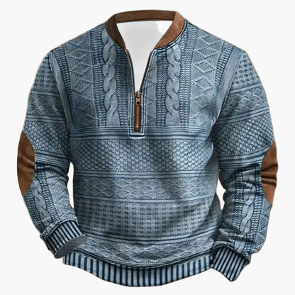 Pull d'extérieur confortable col montant zippé