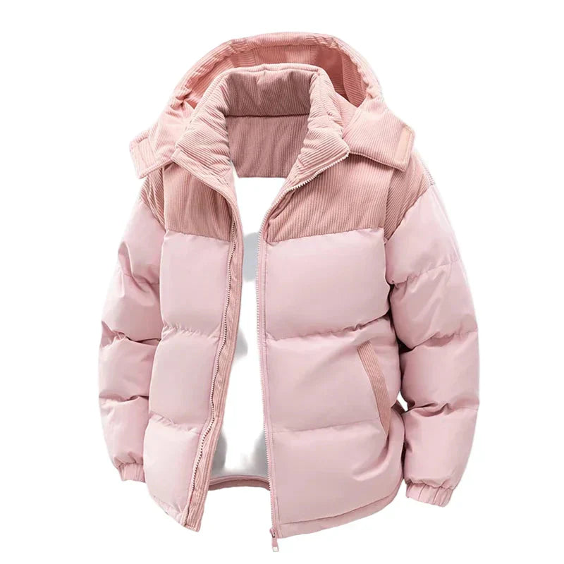 Doudoune matelassée d'hiver pour femme - Veste d'extérieur chaude avec capuche