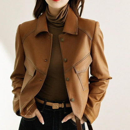 Blouson en cuir tendance pour femmes