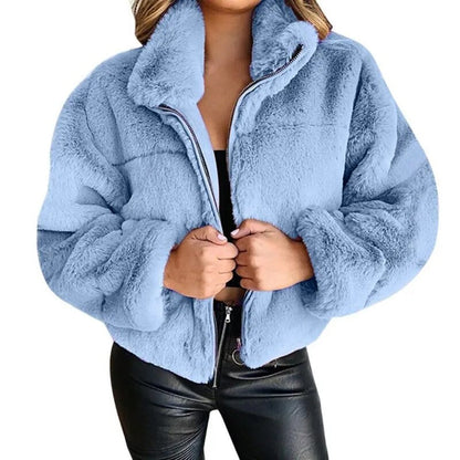 Veste oversize en fausse fourrure Col montant Doux