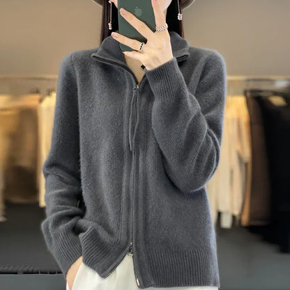 Gilet en laine Double fermeture éclair Haute qualité Doux