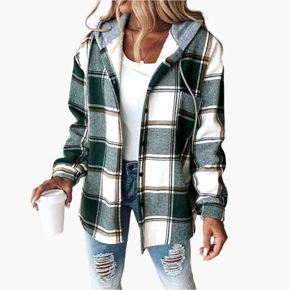 Veste d'hiver à carreaux Capuche Style automne