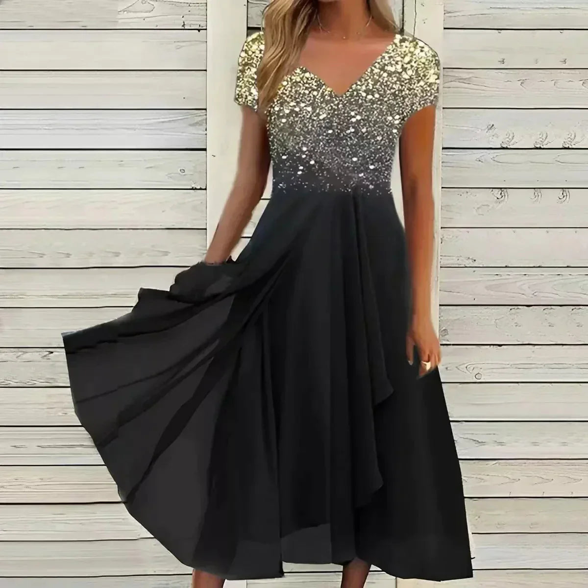 Robe d'été femme à motif floral et manches courtes