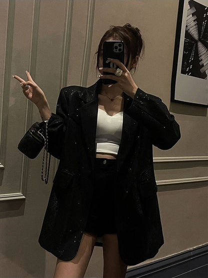 Blazer de soirée à paillettes scintillantes