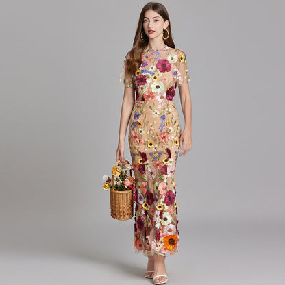Robe longue sans manches style maxi pour femme