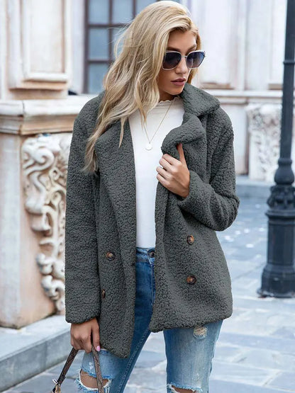 Veste douce femme Manteau Teddy Hiver